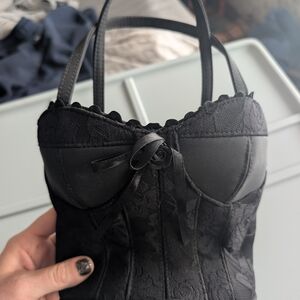 Never used Vintage Corset Purse Sonoma Hand BAG Black Unique